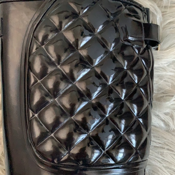 Hunter Refined Quilted Gloss Black Tall Rain Boots - Picture 12 of 12